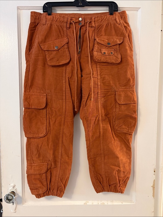 Free People Pants - Free People Tahiti Cargo Pants—Orange Corded